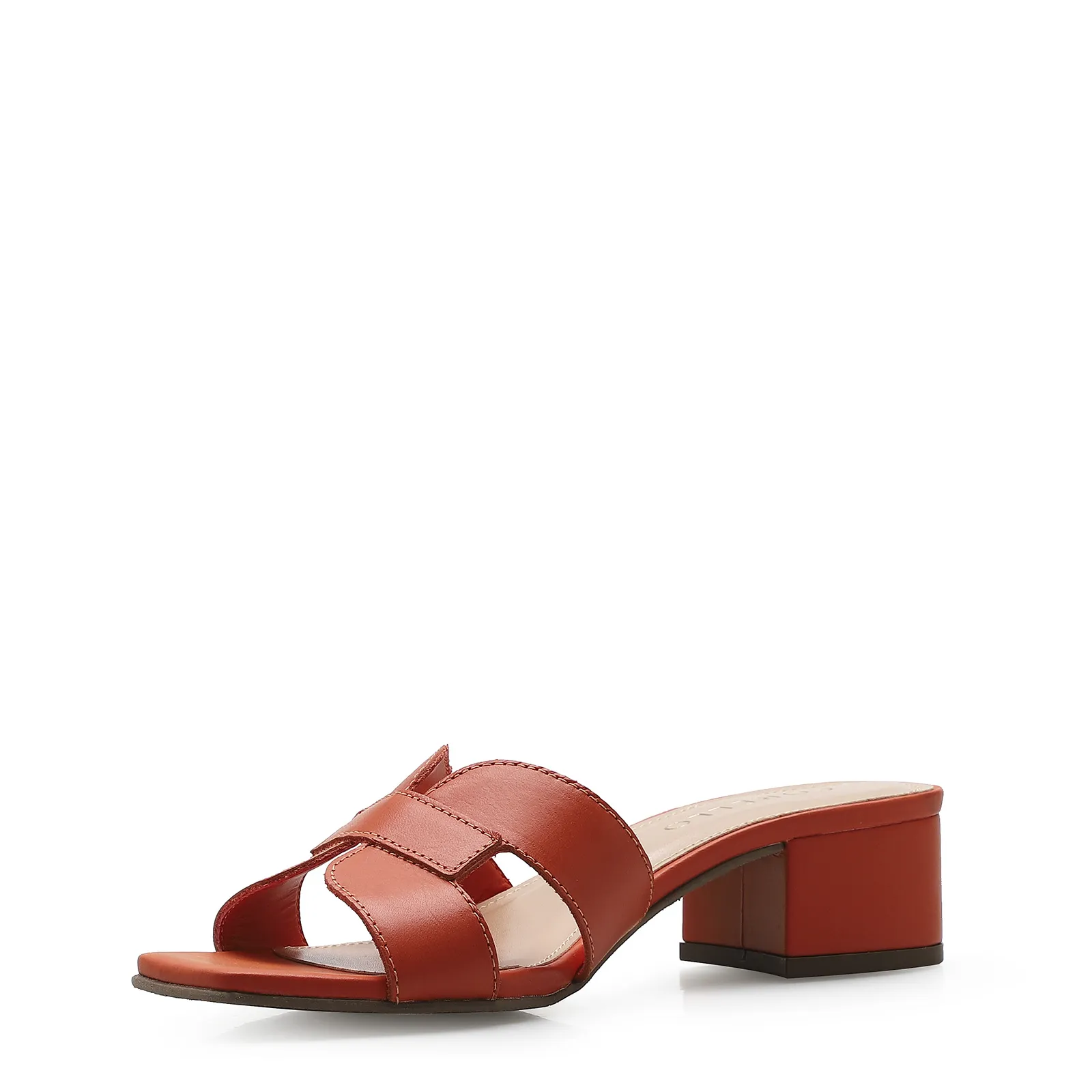 Mule Couro Laranja