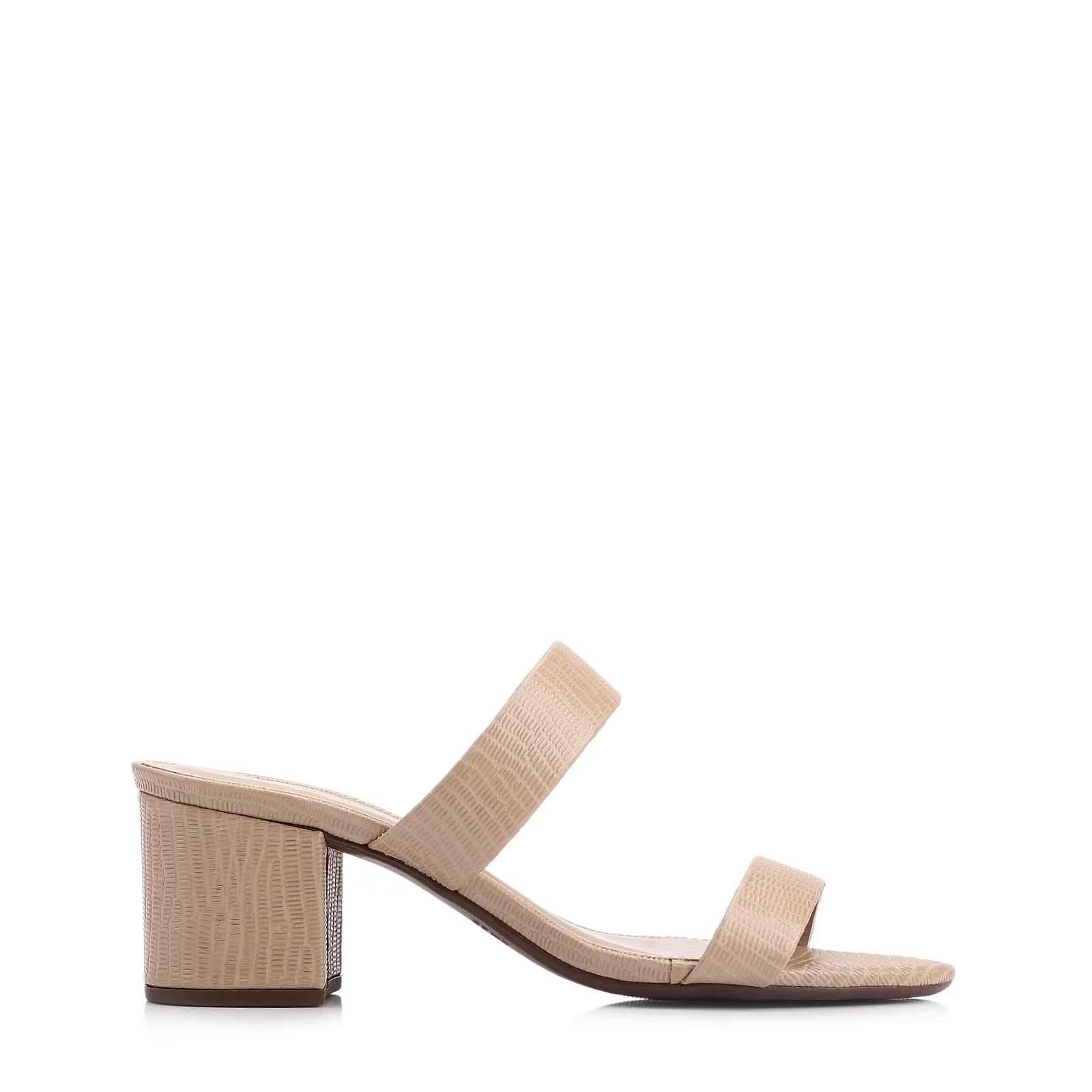 Mule Couro Lezard Bege