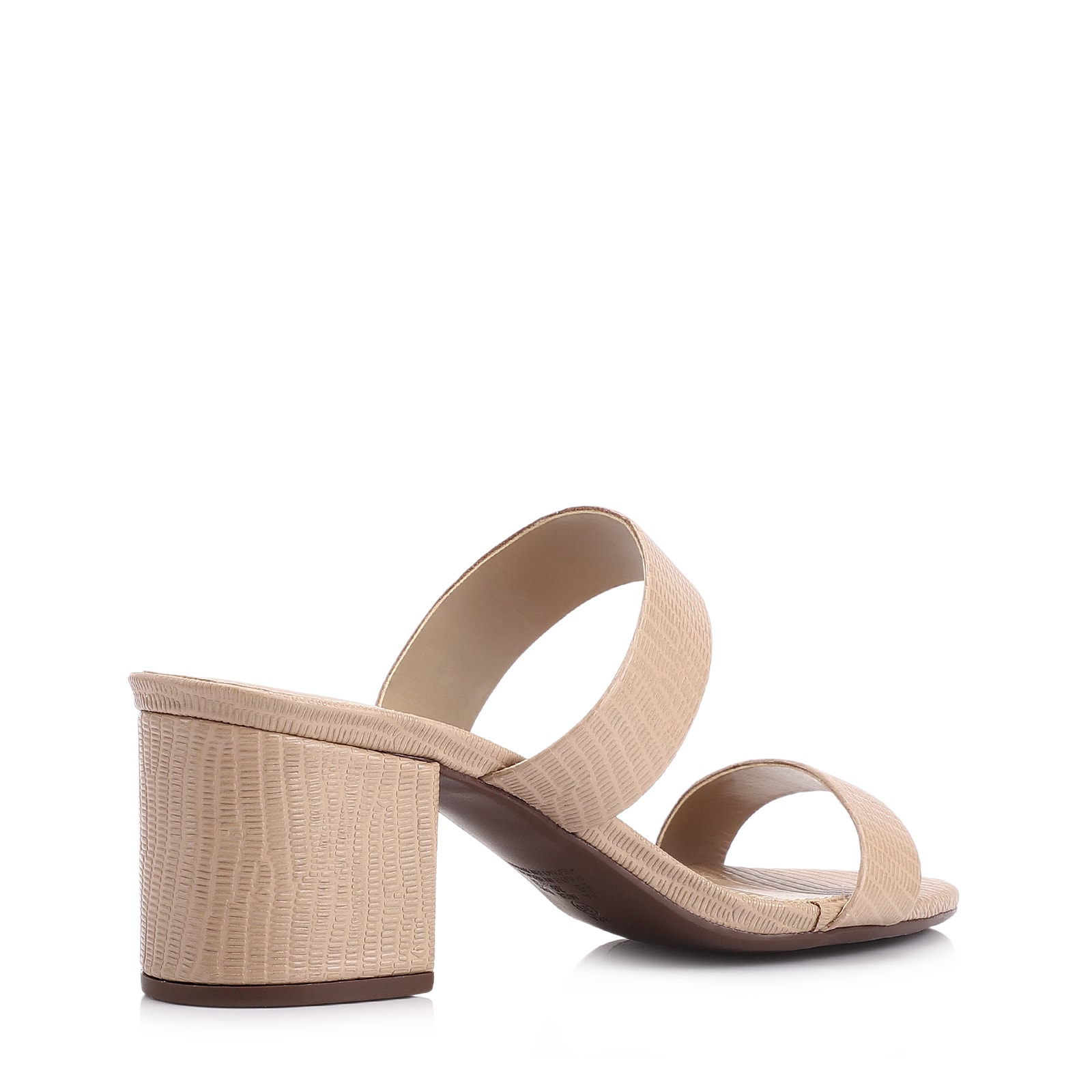 Mule Couro Lezard Bege