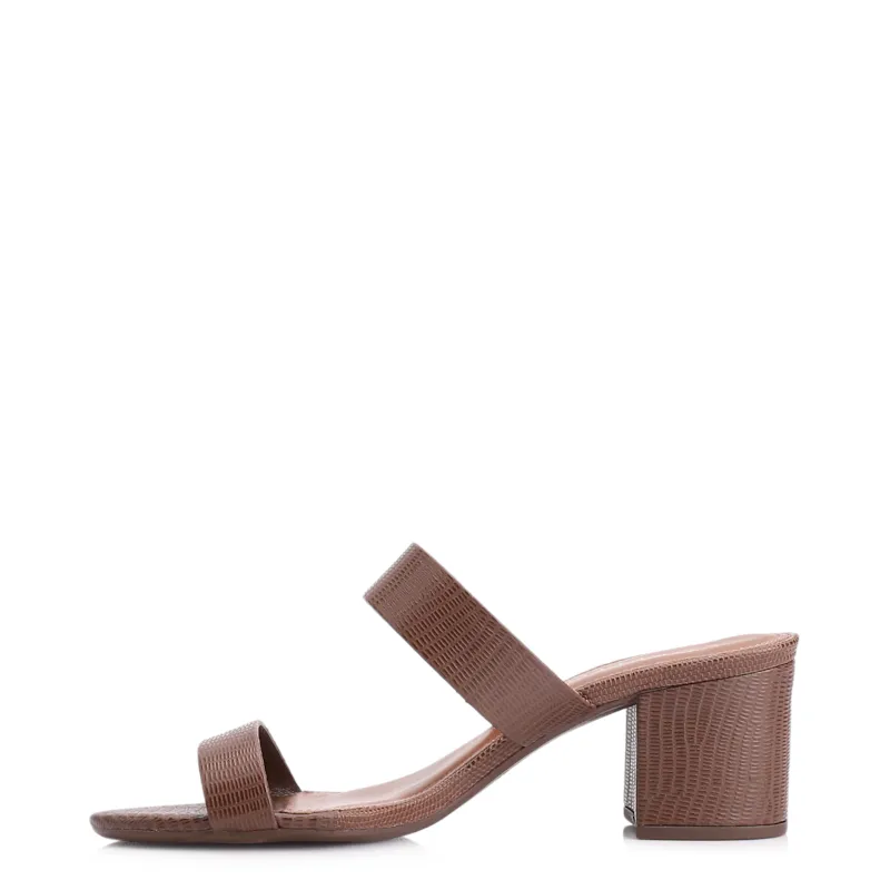 Mule Couro Lezard Marrom - foto 5