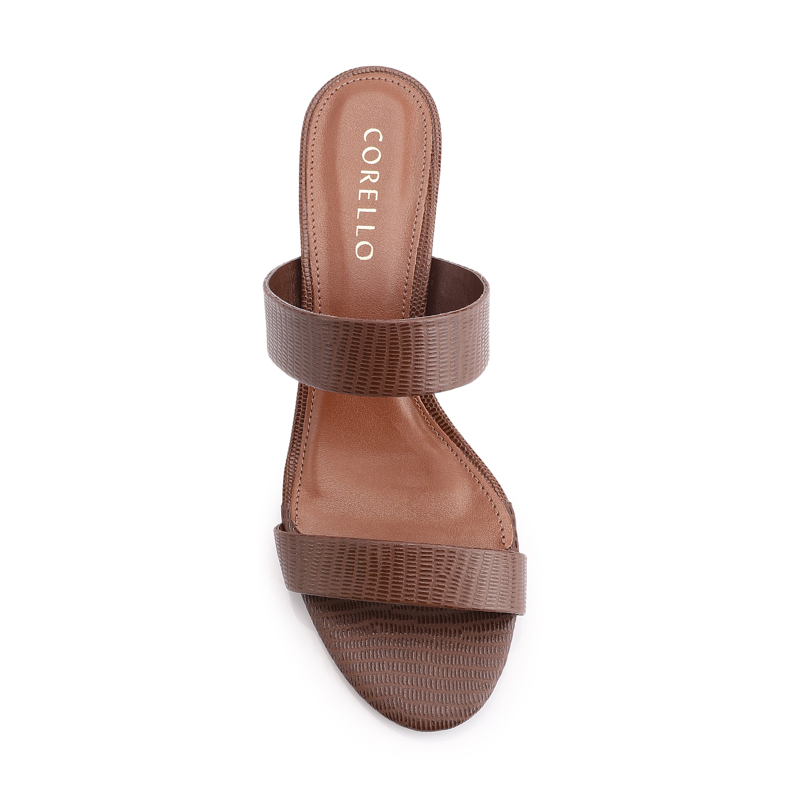 Mule Couro Lezard Marrom