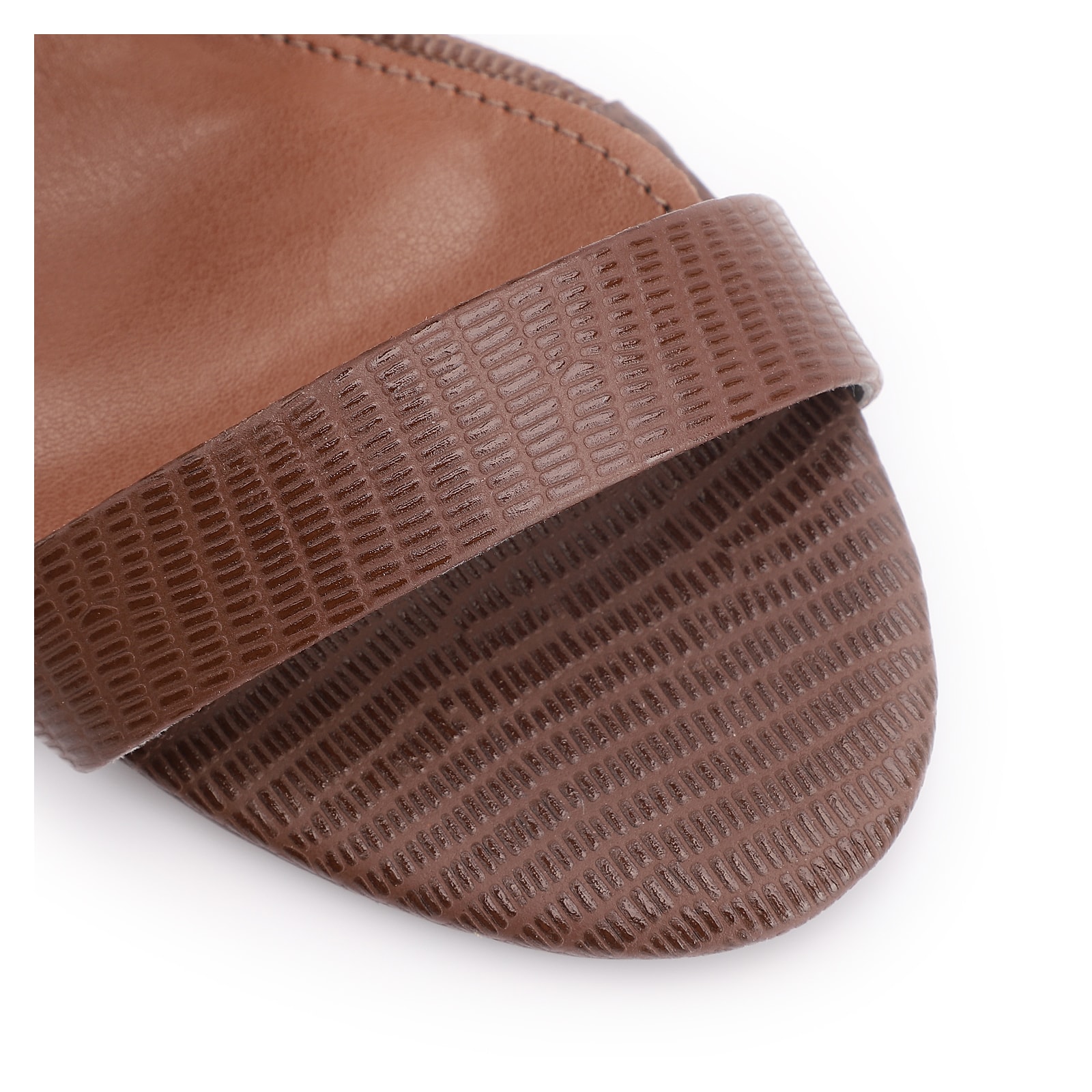 Mule Couro Lezard Marrom