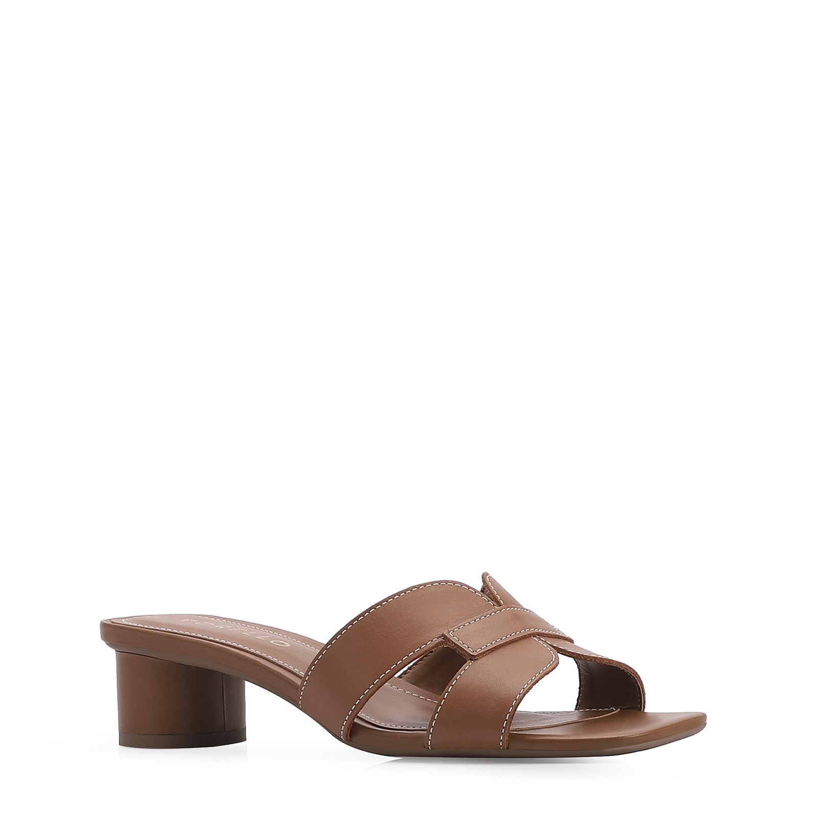Mule Couro Marrom