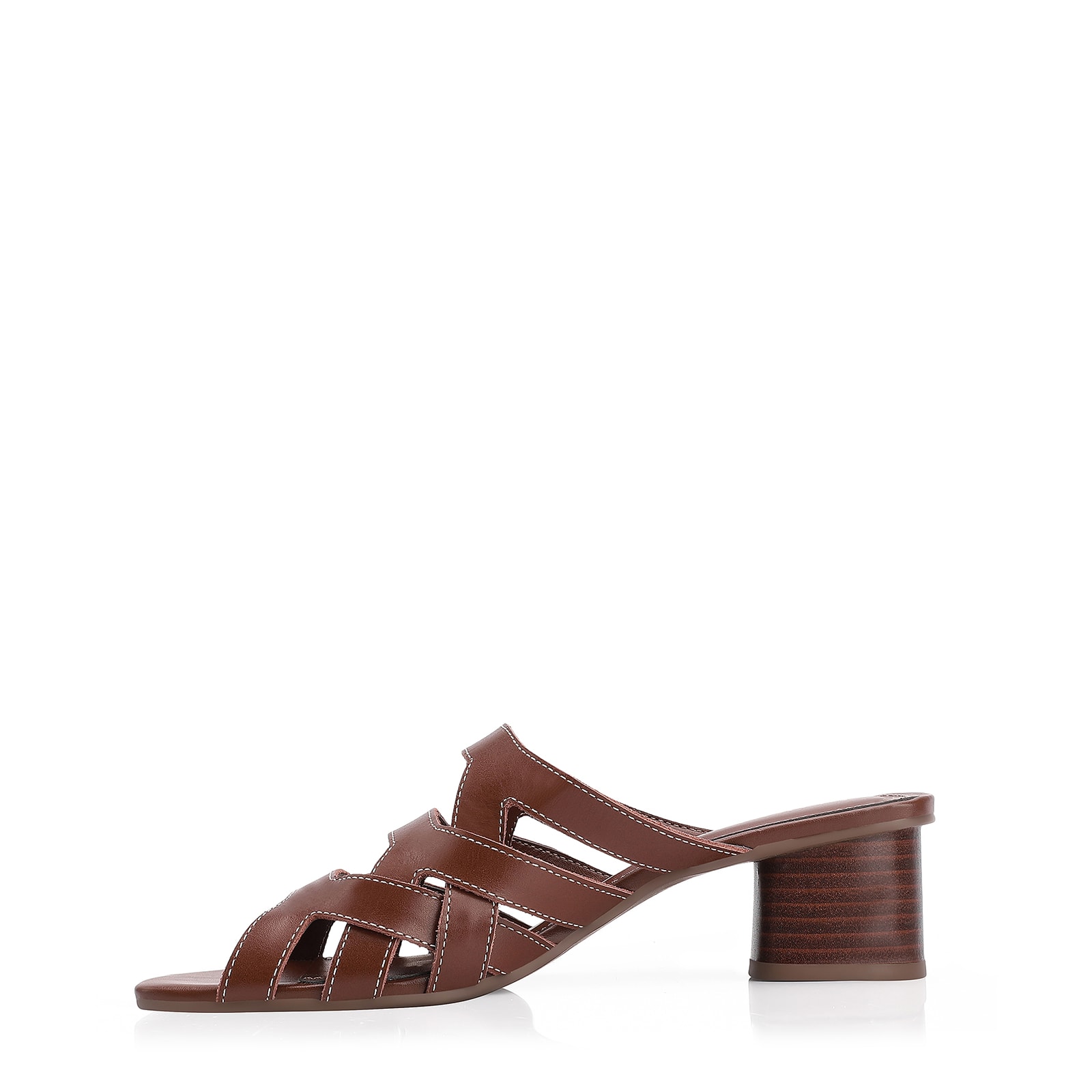 Mule Couro Marrom