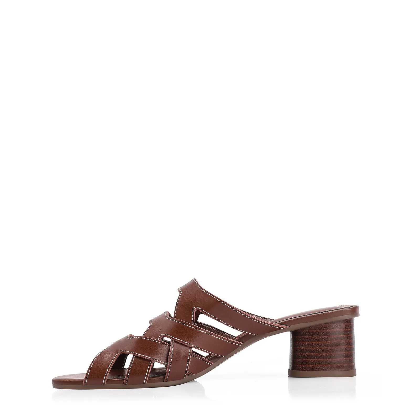 Mule Couro Marrom