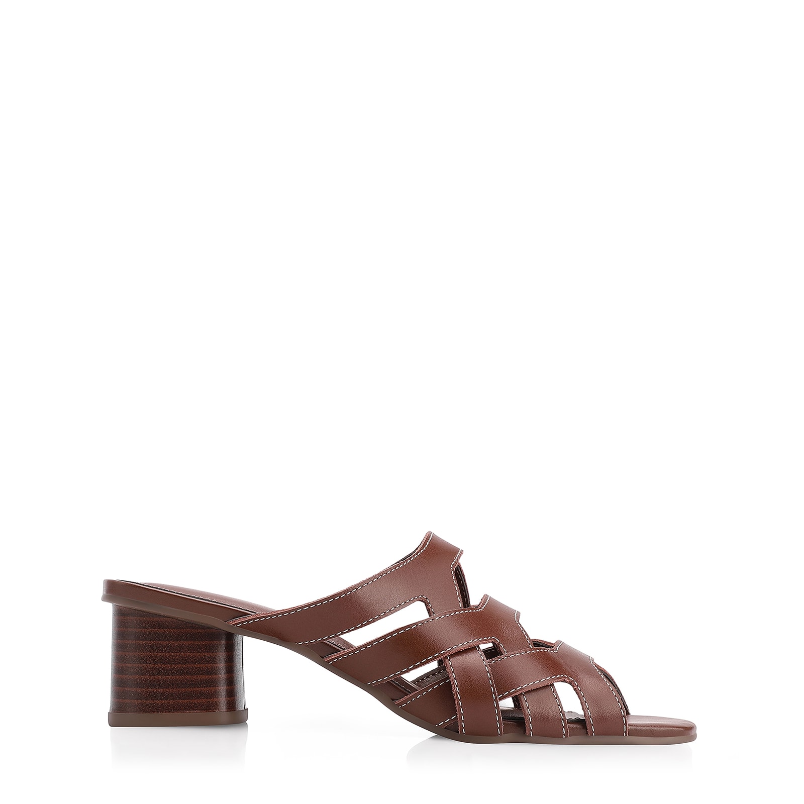 Mule Couro Marrom