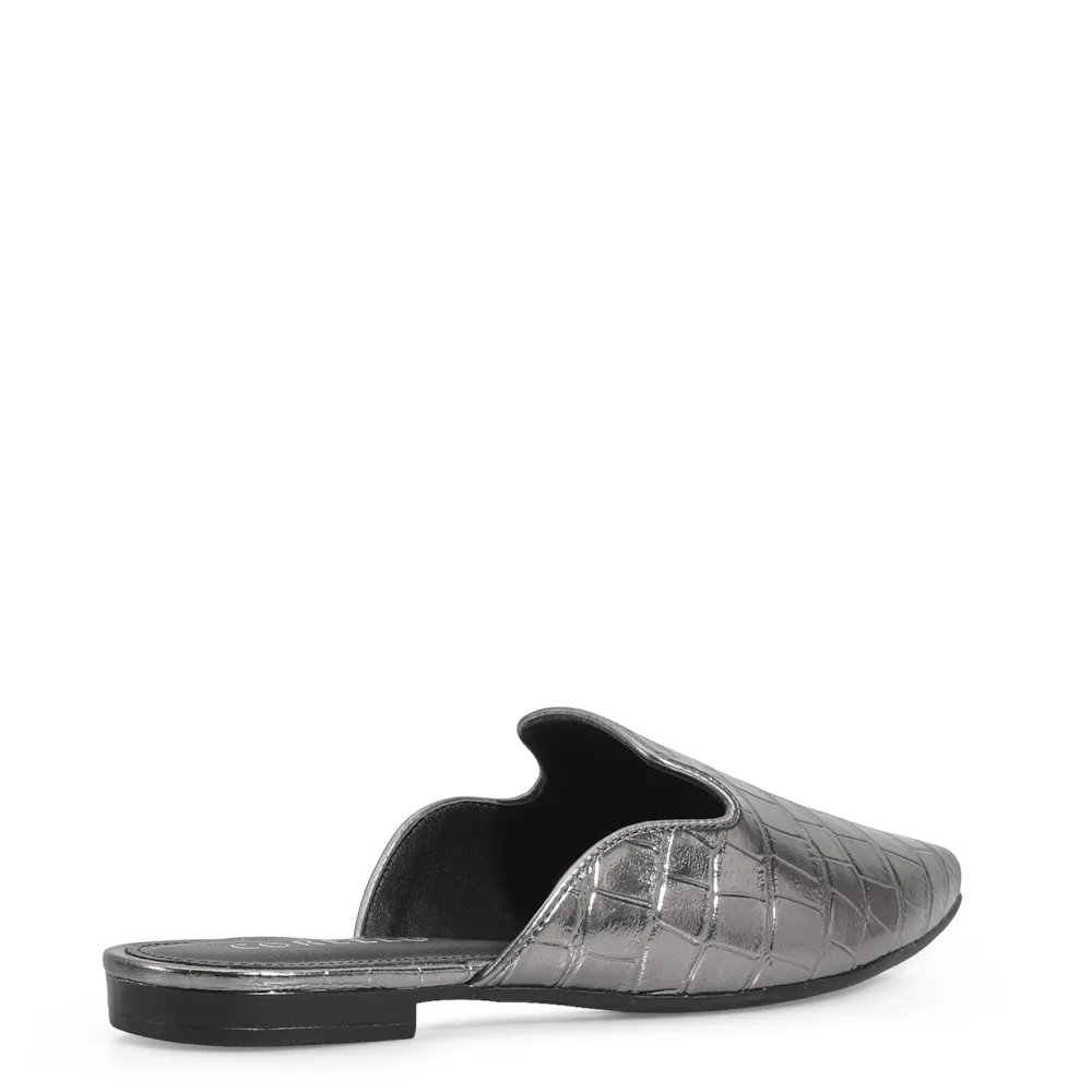 Mule Croco Metalizado Prata - imagem 4