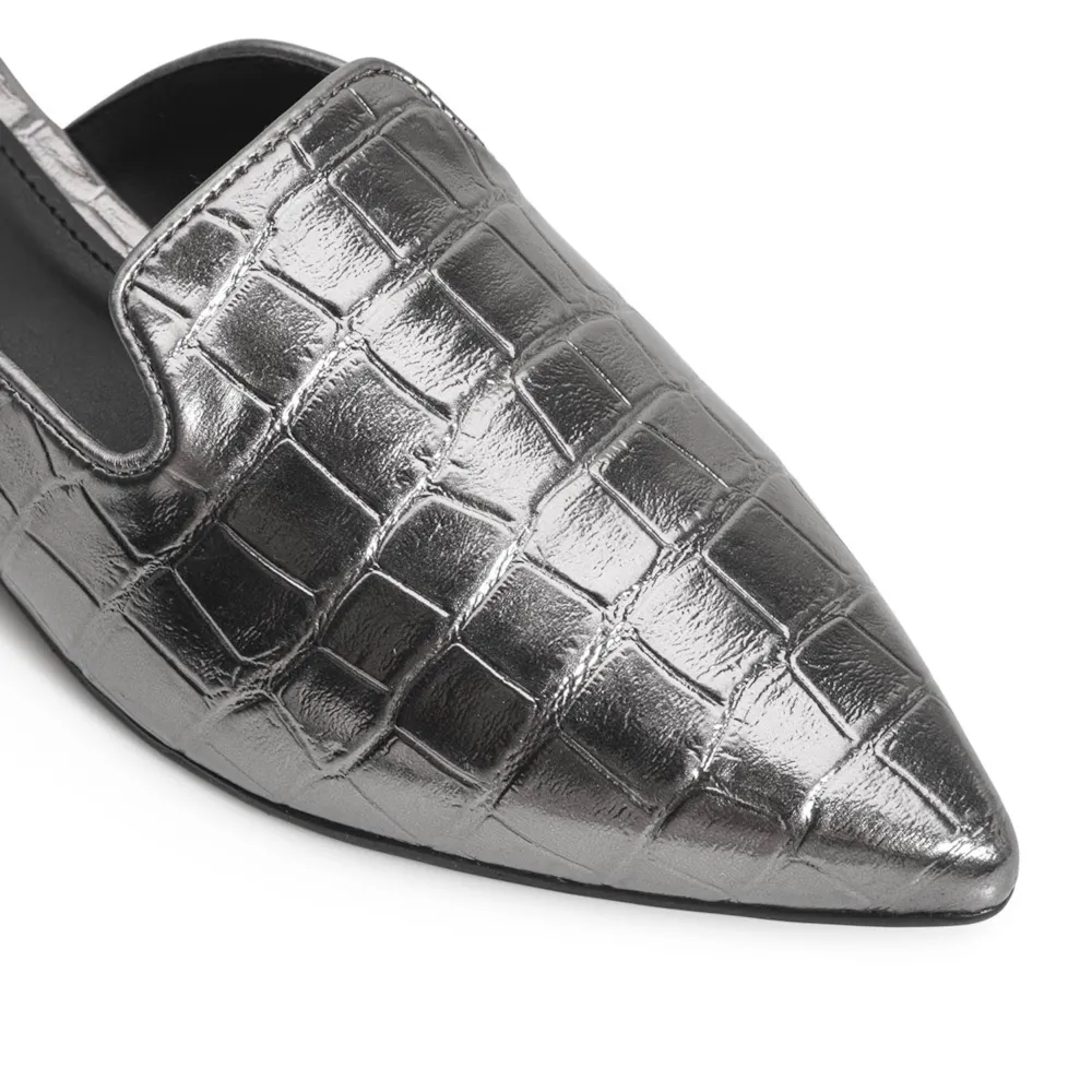 Mule Croco Metalizado Prata - imagem 7