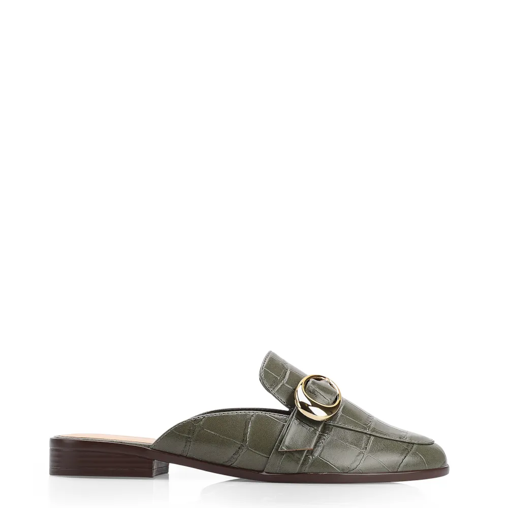 Mule Fivela Couro Croco Verde - imagem 3