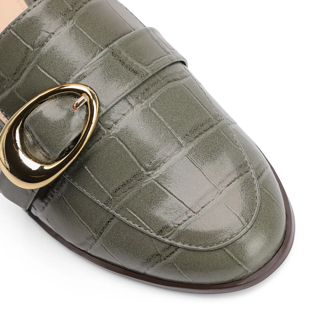Mule Fivela Couro Croco Verde - imagem 7