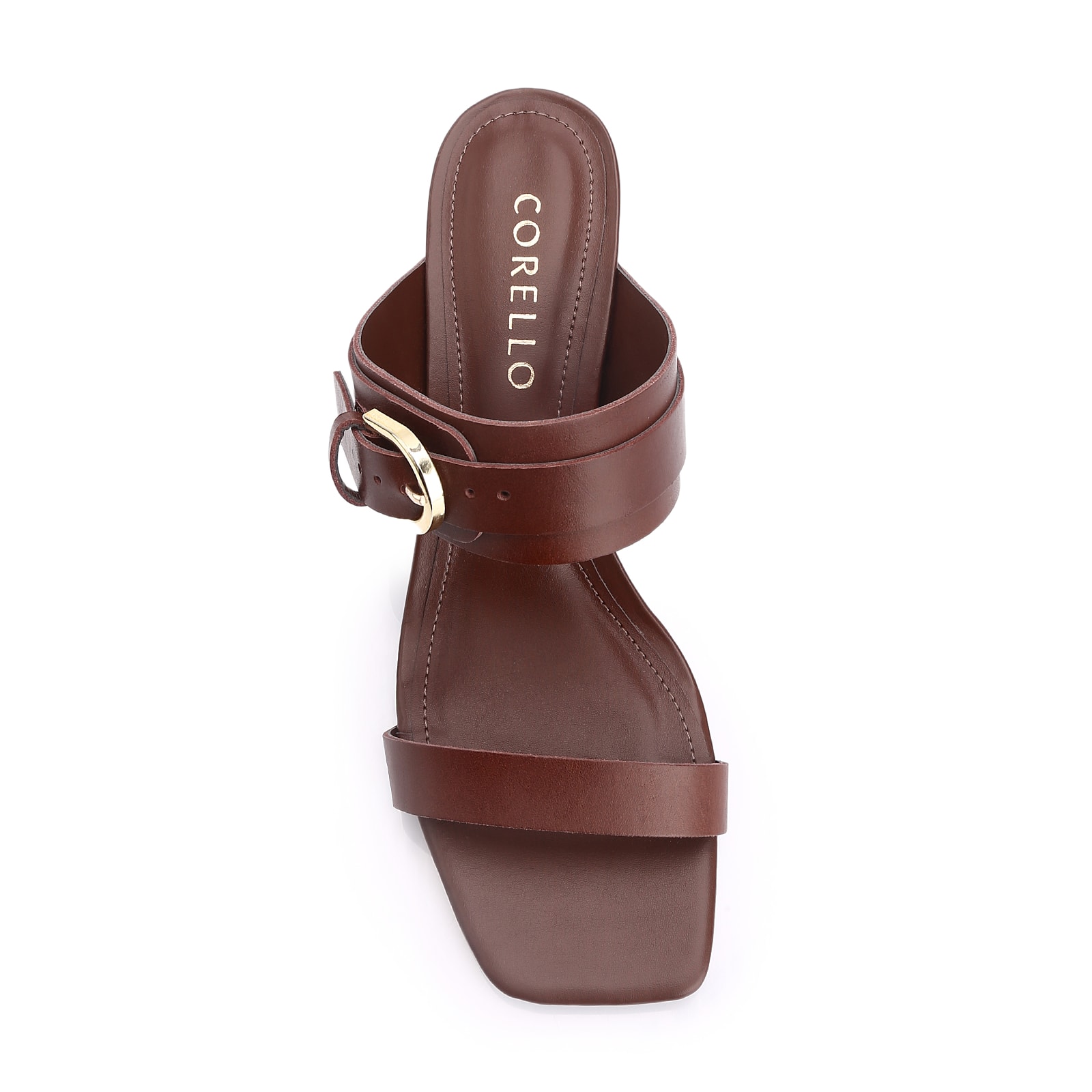 Mule Fivela Couro Marrom