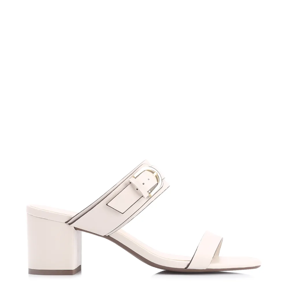 Mule Fivela Couro Off White - imagem 3