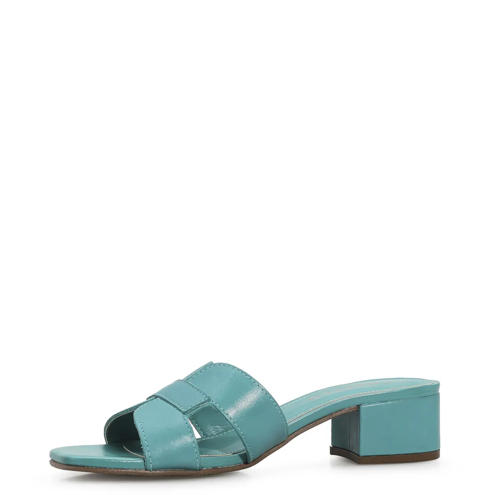 Mule Geometric Couro Azul - imagem 4