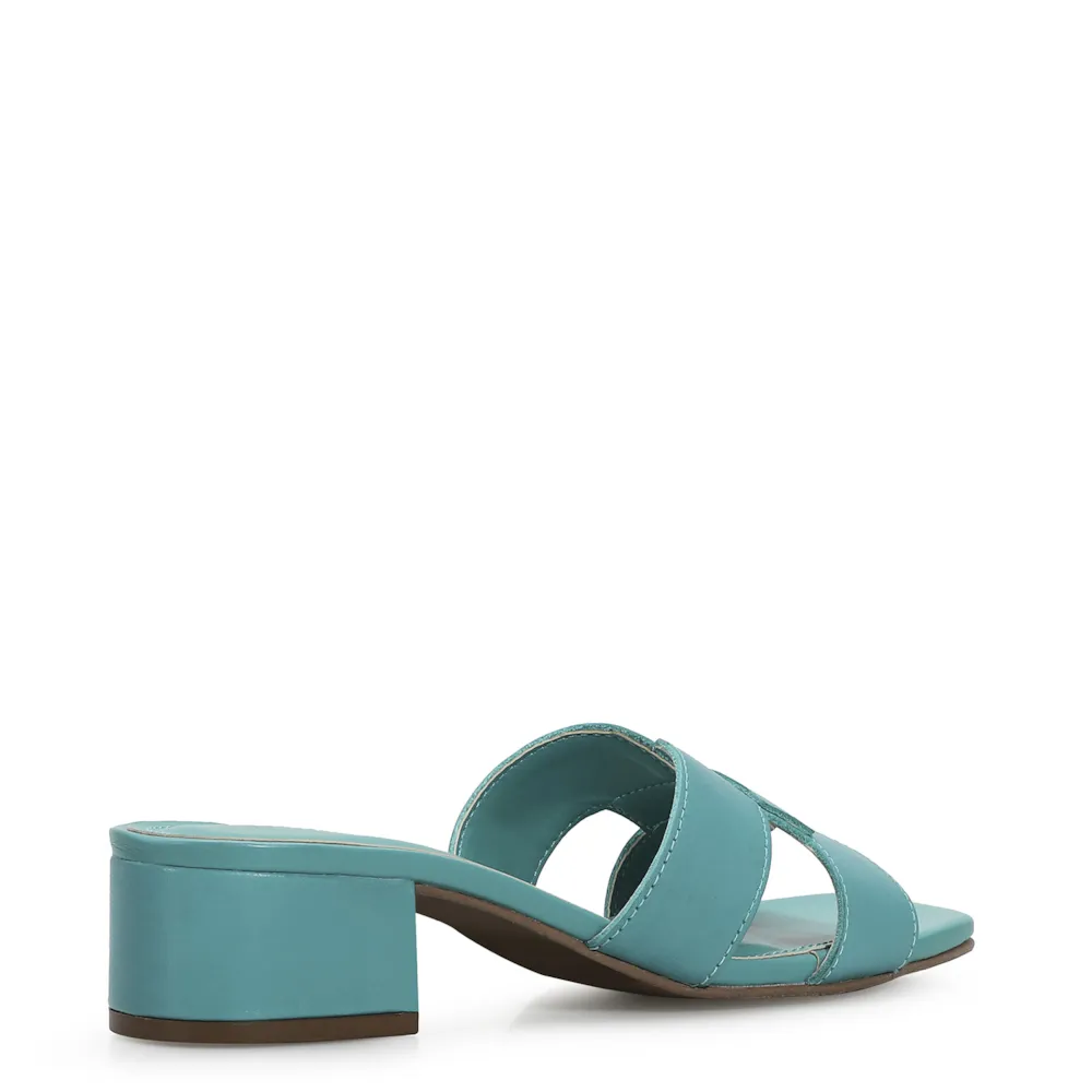 Mule Geometric Couro Azul - imagem 3