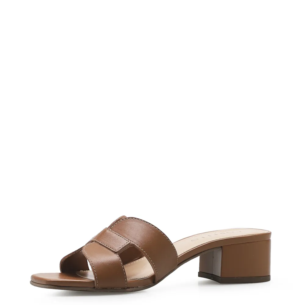 Mule Geometric Couro Cuoio - imagem 4