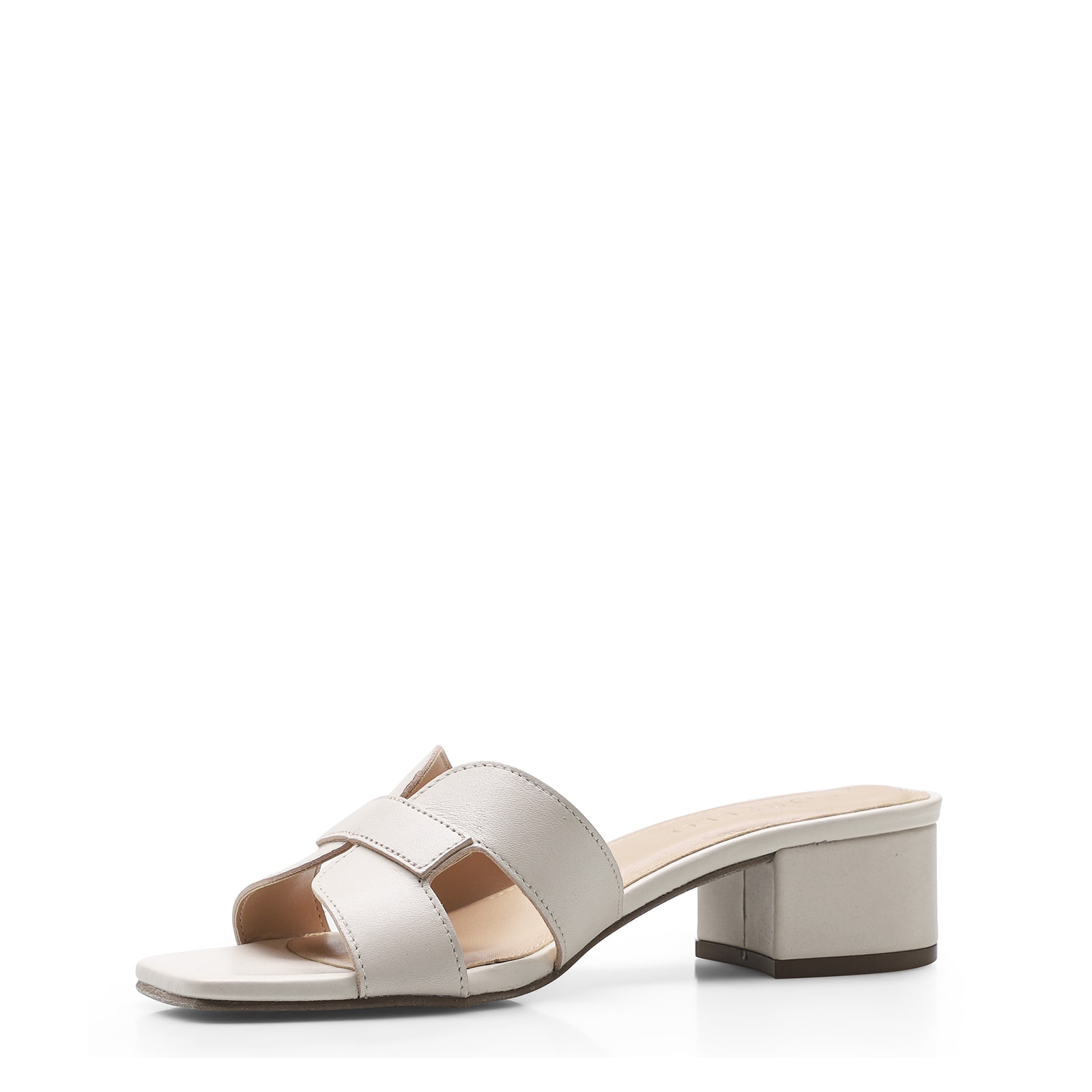 Mule Geometric Couro Off White