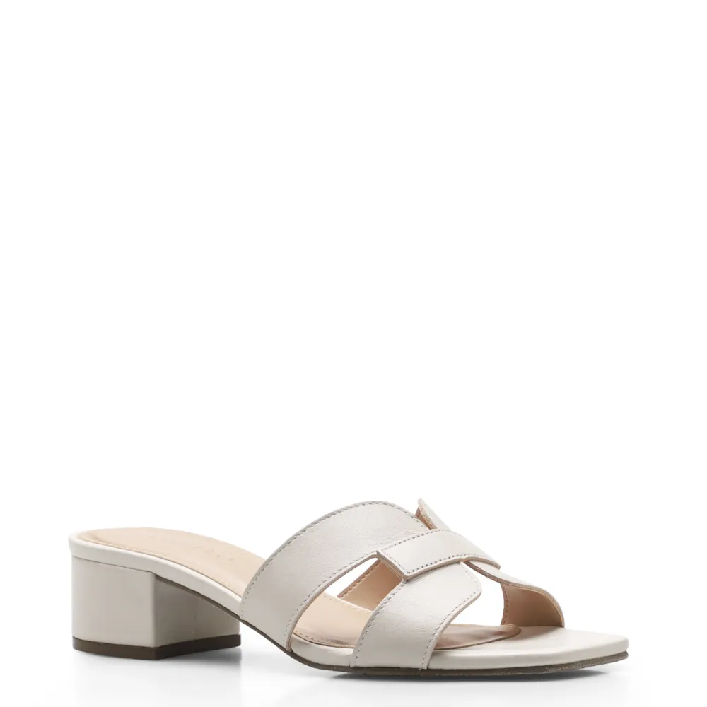 Mule Geometric Couro Off White