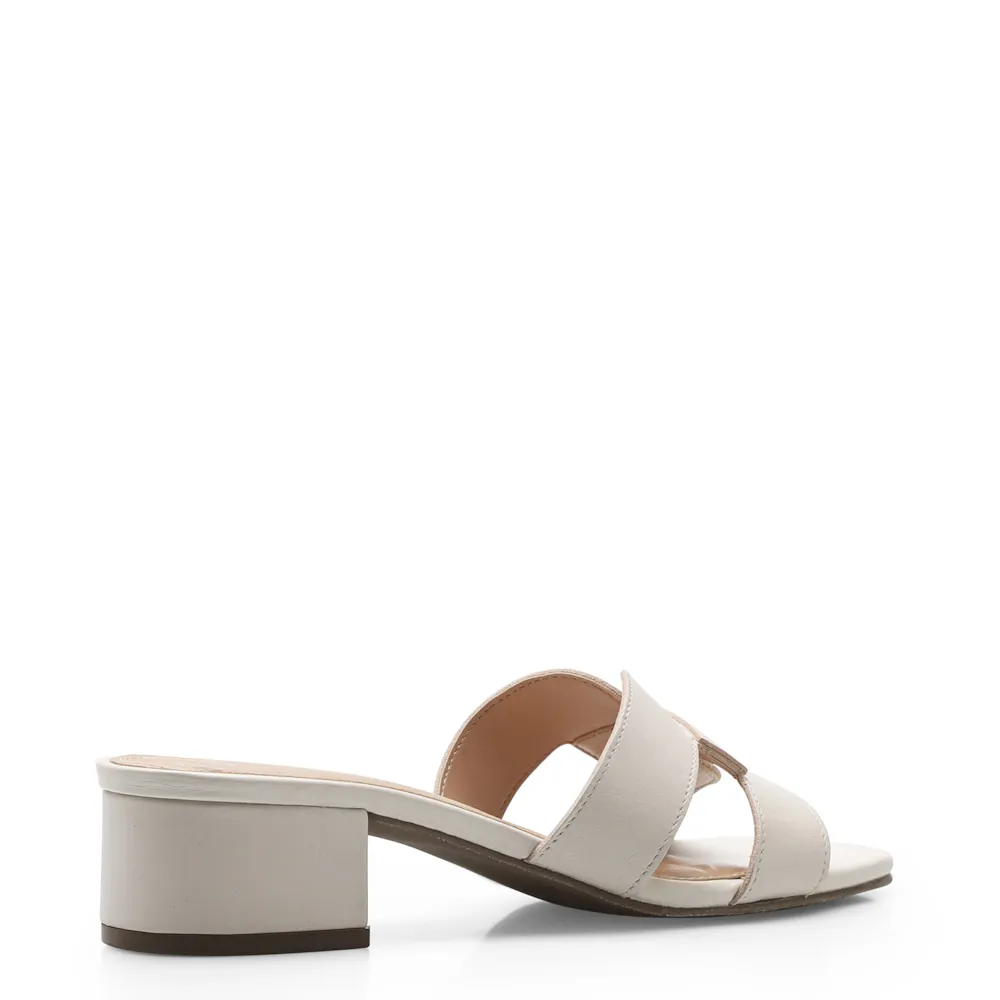 Mule Geometric Couro Off White - imagem 3