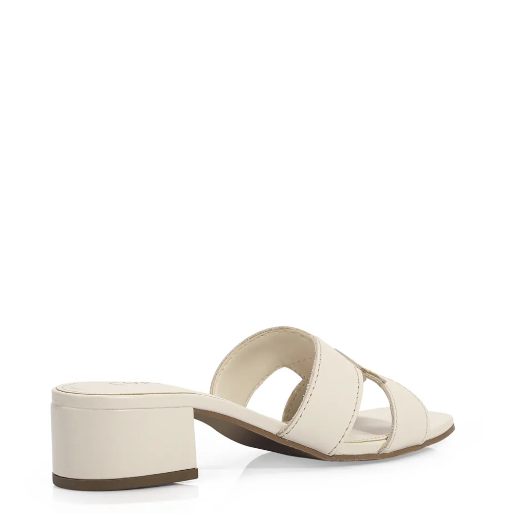 Mule Geometric Couro Off White - imagem 3