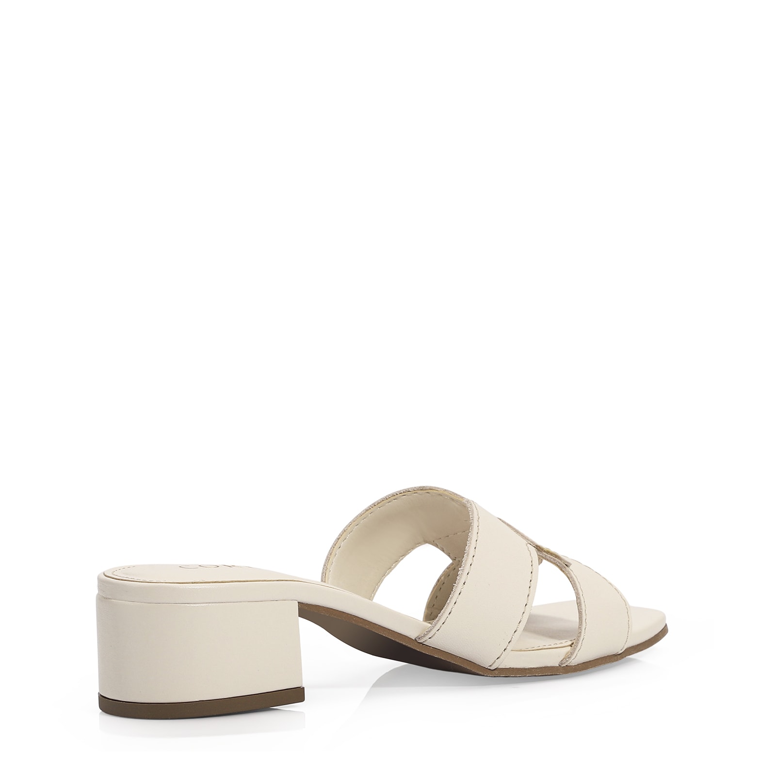 Mule Geometric Couro Off White