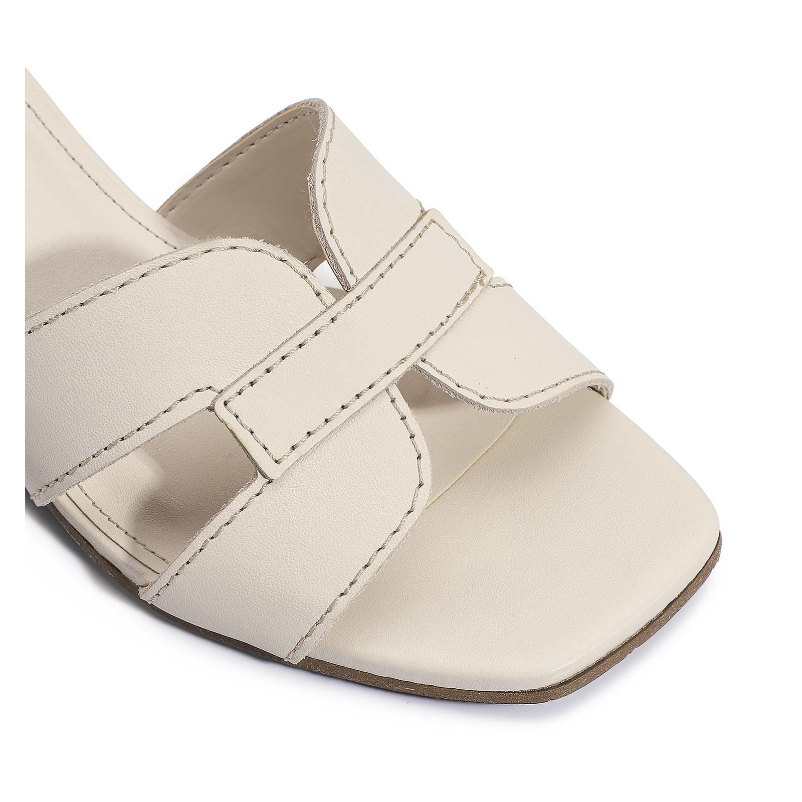 Mule Geometric Couro Off White