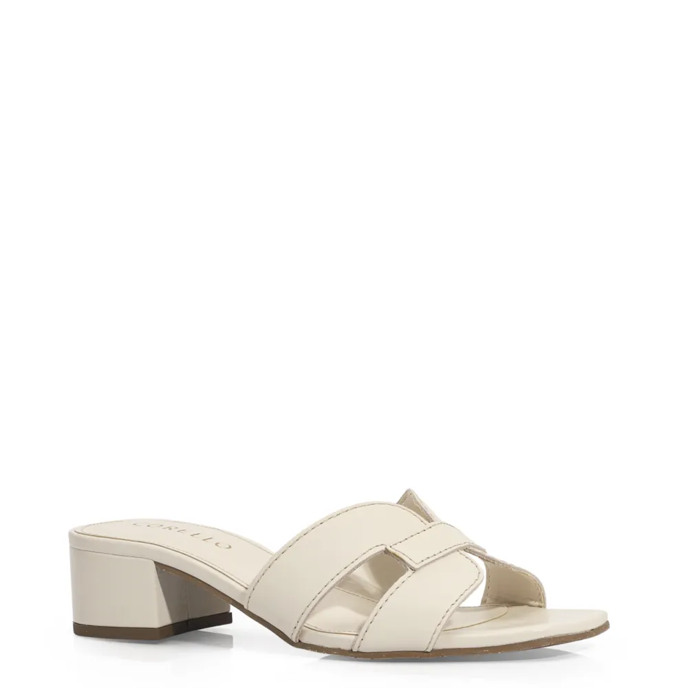 Mule Geometric Couro Off White