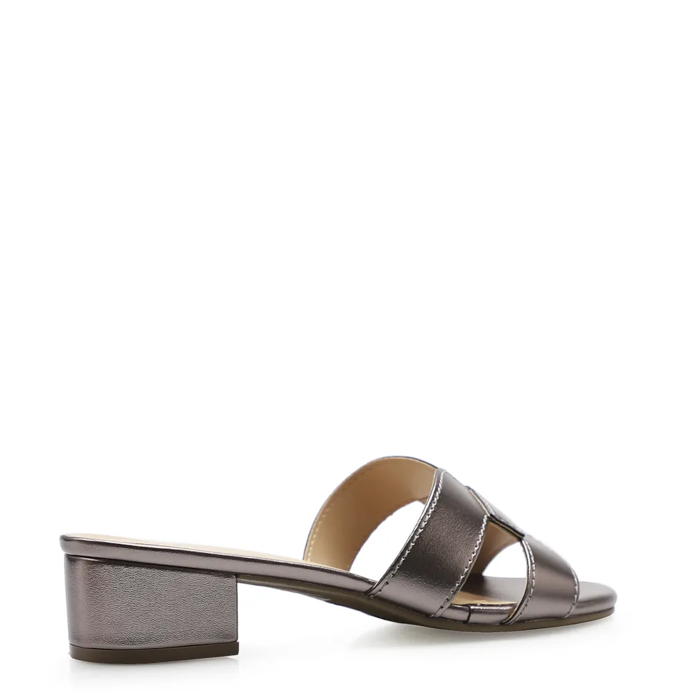 Mule Geometric Metalizado Pewter - imagem 3