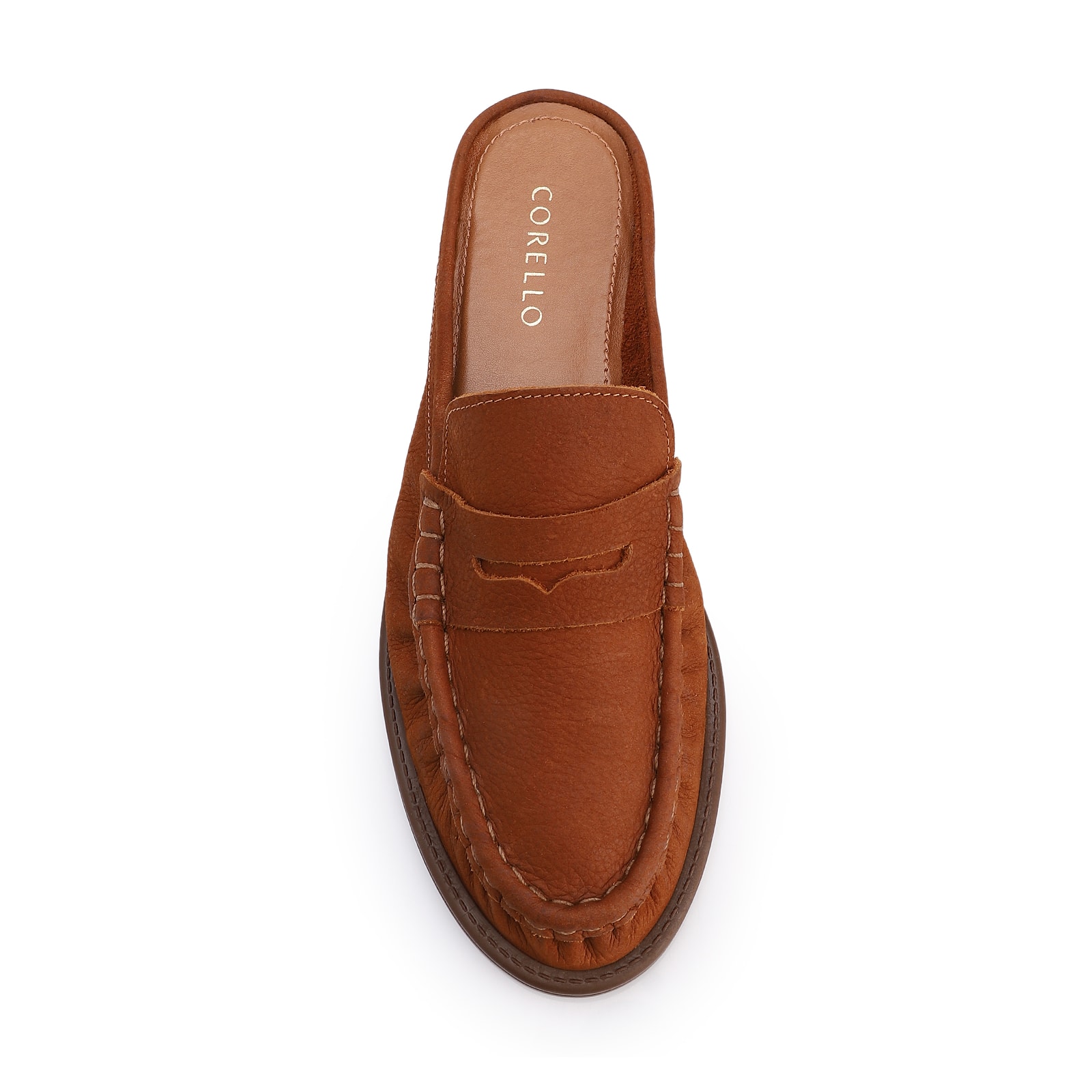 Mule Marrom Claro Couro Nobuck Floater Franzido