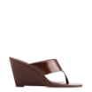 Mule Marrom Salto Anabela Alto Couro - imagem 3