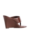 Mule Marrom Salto Anabela Alto Couro - imagem 4