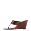 Mule Marrom Salto Anabela Alto Couro - imagem 5