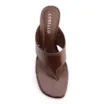 Mule Marrom Salto Anabela Alto Couro - imagem 6