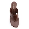 Mule Marrom Salto Anabela Alto Couro - imagem 6