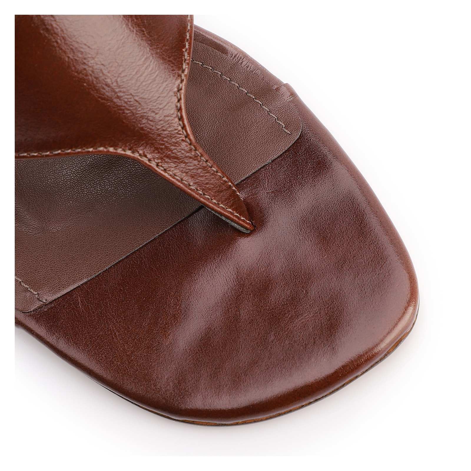 Mule Marrom Salto Anabela Alto Couro