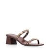 Mule Marrom Salto Bloco Baixo Alt Croco Pedras - imagem 1