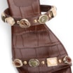 Mule Marrom Salto Bloco Baixo Alt Croco Pedras - imagem 9