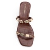 Mule Marrom Salto Bloco Baixo Alt Croco Pedras - imagem 5