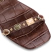 Mule Marrom Salto Bloco Baixo Alt Croco Pedras - imagem 6