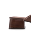 Mule Marrom Salto Bloco Baixo Couro Antique Tiras Cruzadas - imagem 8
