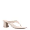 Mule Off White  Bloco Médio Couro Tiras Finas - imagem 1