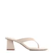 Mule Off White  Bloco Médio Couro Tiras Finas - imagem 2