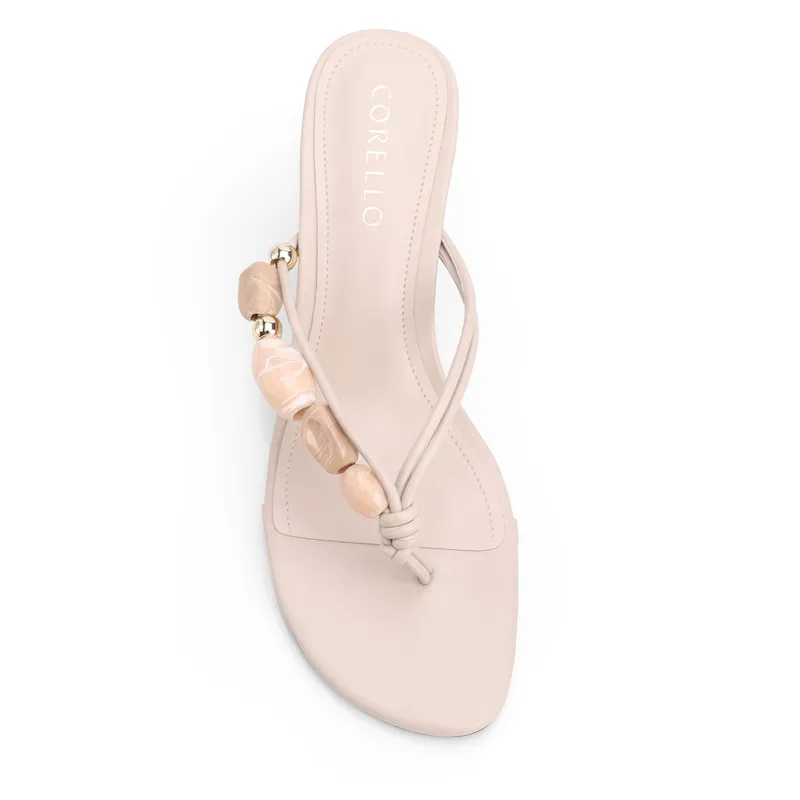 Mule Off White Salto Fino Baixo Alt Pedras Laterais - foto 5
