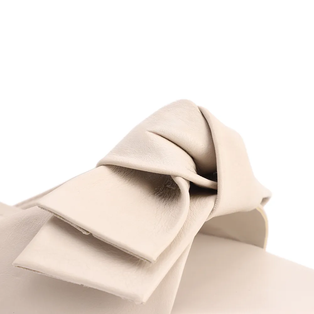 Mule Off White Salto Fino Médio Couro Maxi Laço - imagem 9