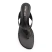 Mule Preto Bloco Médio Couro Tiras Finas - imagem 5