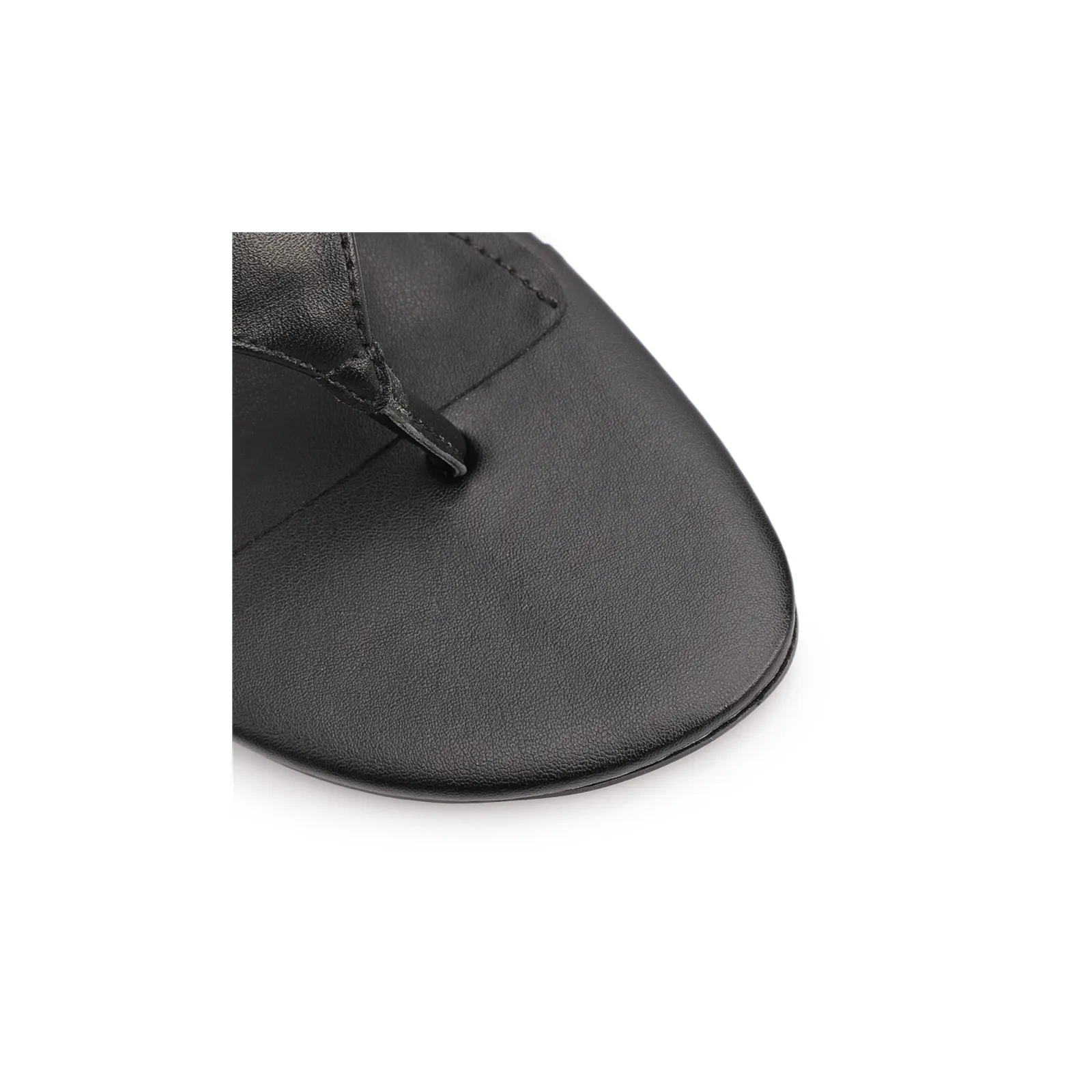Mule Preto Bloco Médio Couro Tiras Finas