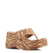 Mule Salto Alto Plataforma Tecido Animal Print - imagem 1
