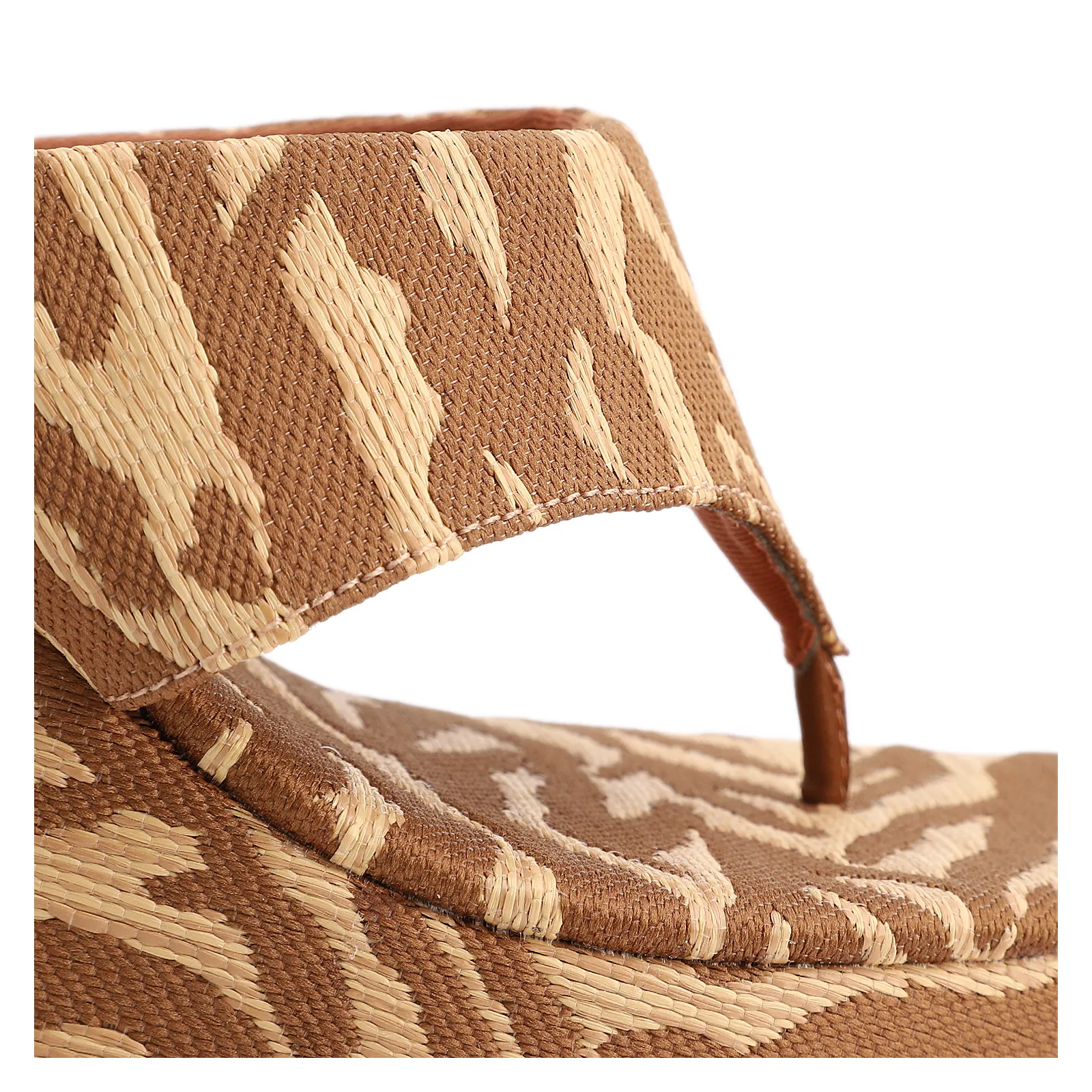 Mule Salto Alto Plataforma Tecido Animal Print