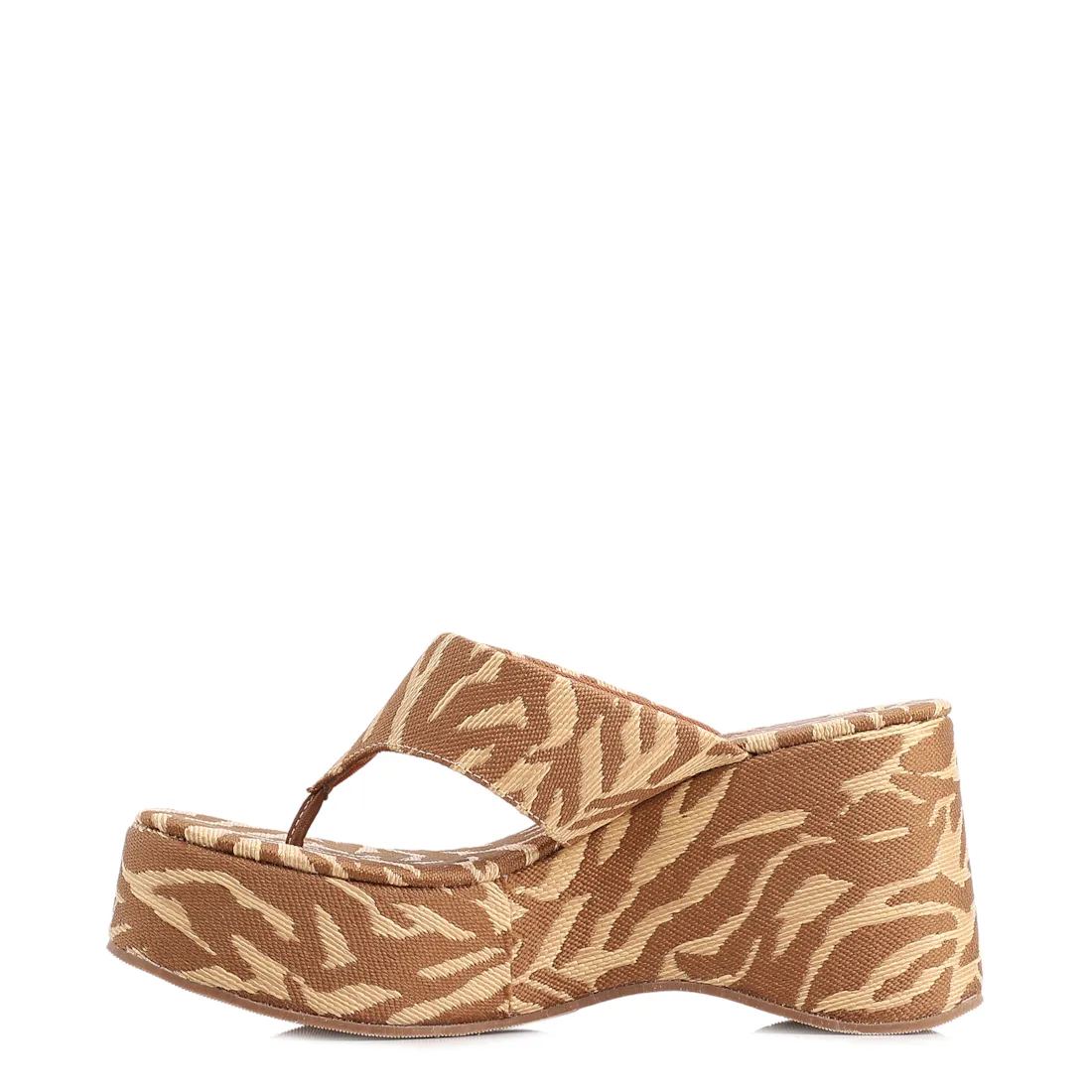 Mule Salto Alto Plataforma Tecido Animal Print - foto 4