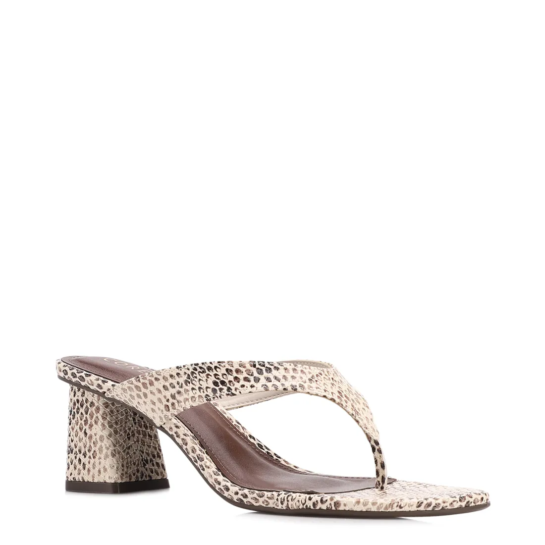 Mule Salto Bloco Médio Animal Print Alt Python