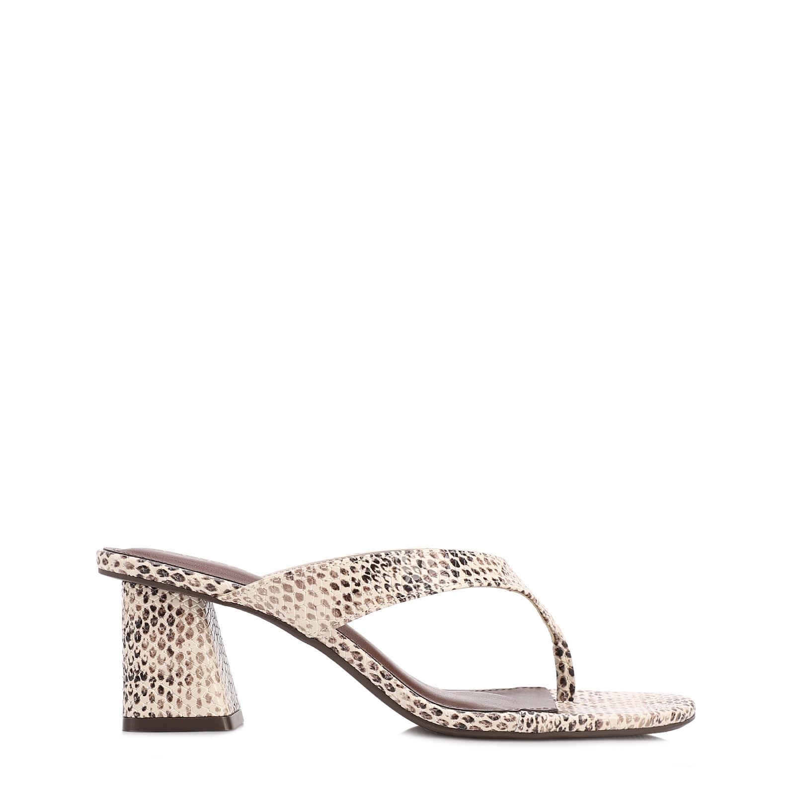 Mule Salto Bloco Médio Animal Print Alt Python
